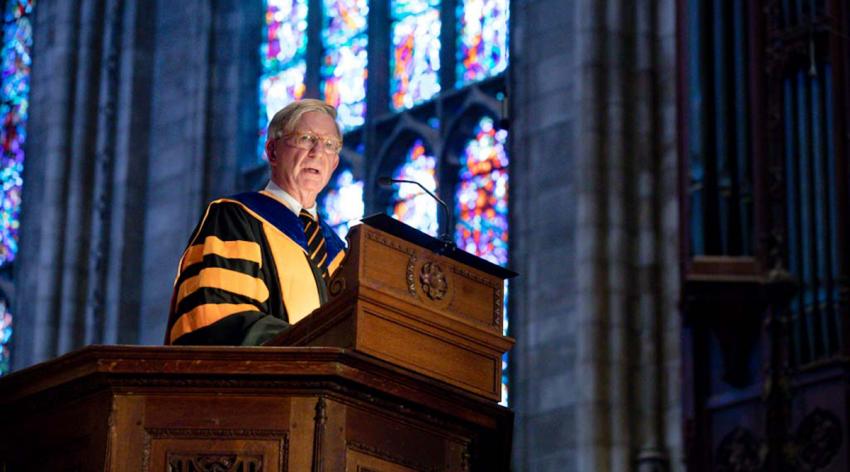 George Will delivers the baccalaureate commencement address at Princeton University in 2019.