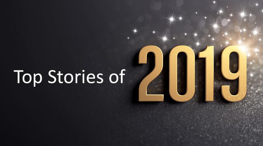 Illustration that says "top stories of 2019"