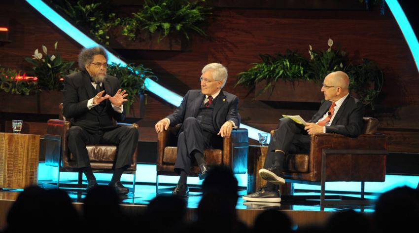 Cornel West, PhD, Robert George, JD, and David Skorton, MD, discuss the challenges to civil discourse during the Opening Plenary at Learn Serve Lead 2022: The Annual Meeting on November 12 in Nashville.