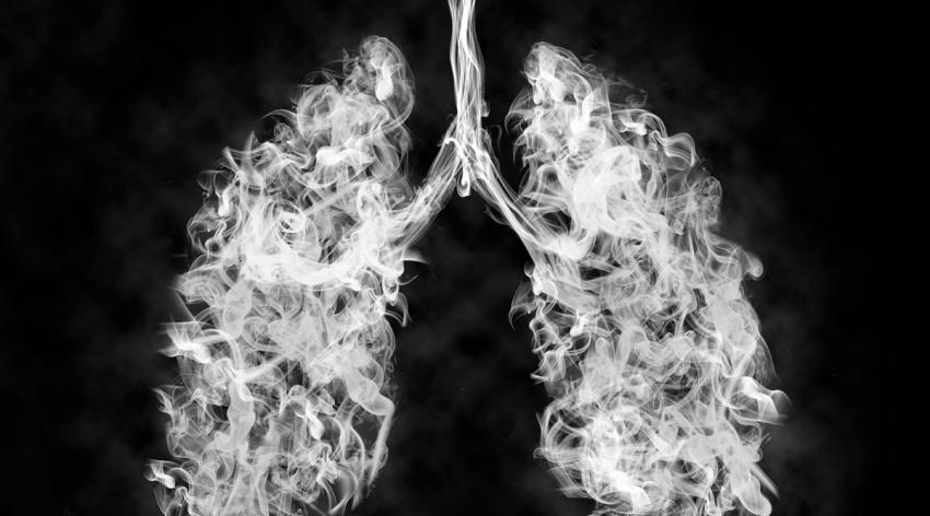 Illustration of a toxic smoke in lung cancer or illness