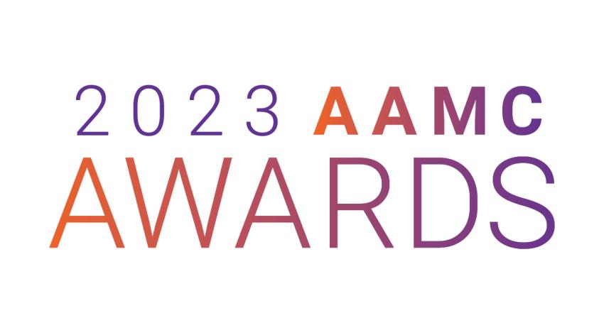 Graphic with text "2023 AAMC Awards" on a white background