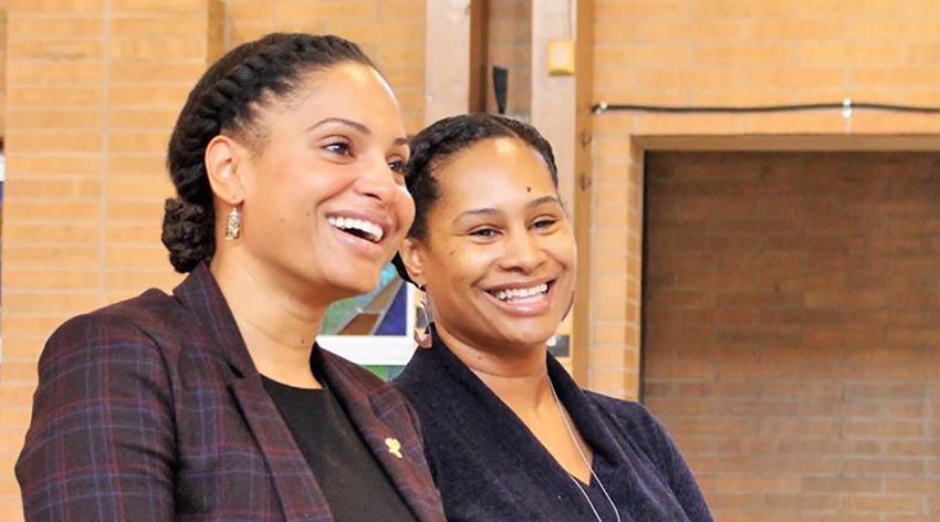The author and her sister Denise Fair, MPH, MBA, chief public health officer at the Detroit Health Department, attend services at their church, which has been hit hard by COVID-19