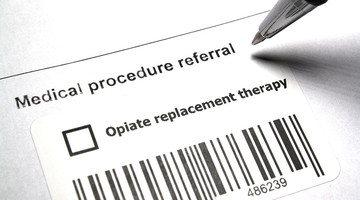 A form with an "Opiate replacement therapy" checkbox