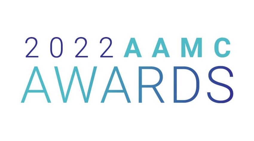 Graphic with text "2022 AAMC Awards" on a white background